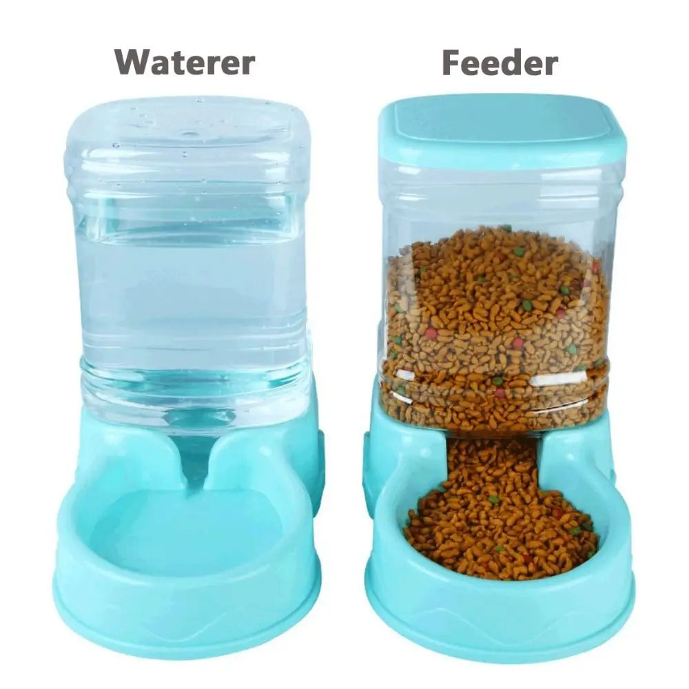 Keep your pets happy and hydrated with this automatic pet feeder and water fountain combo—fresh food and water anytime!