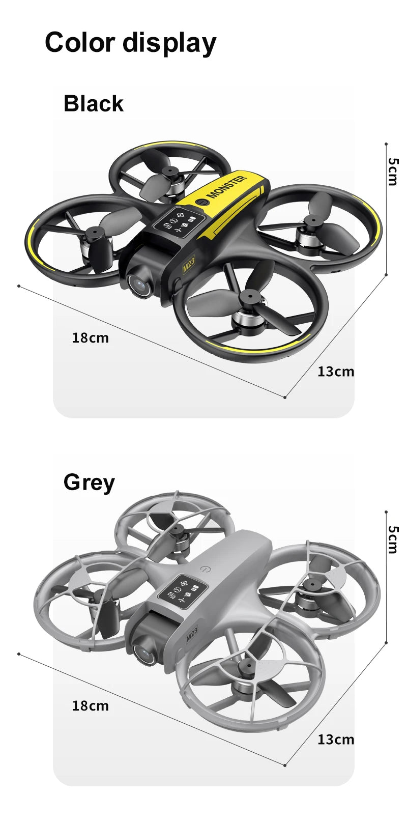 The new drone features a 4.5-inch display screen, one-click rolling, and dual-camera optical flow intelligent positioning