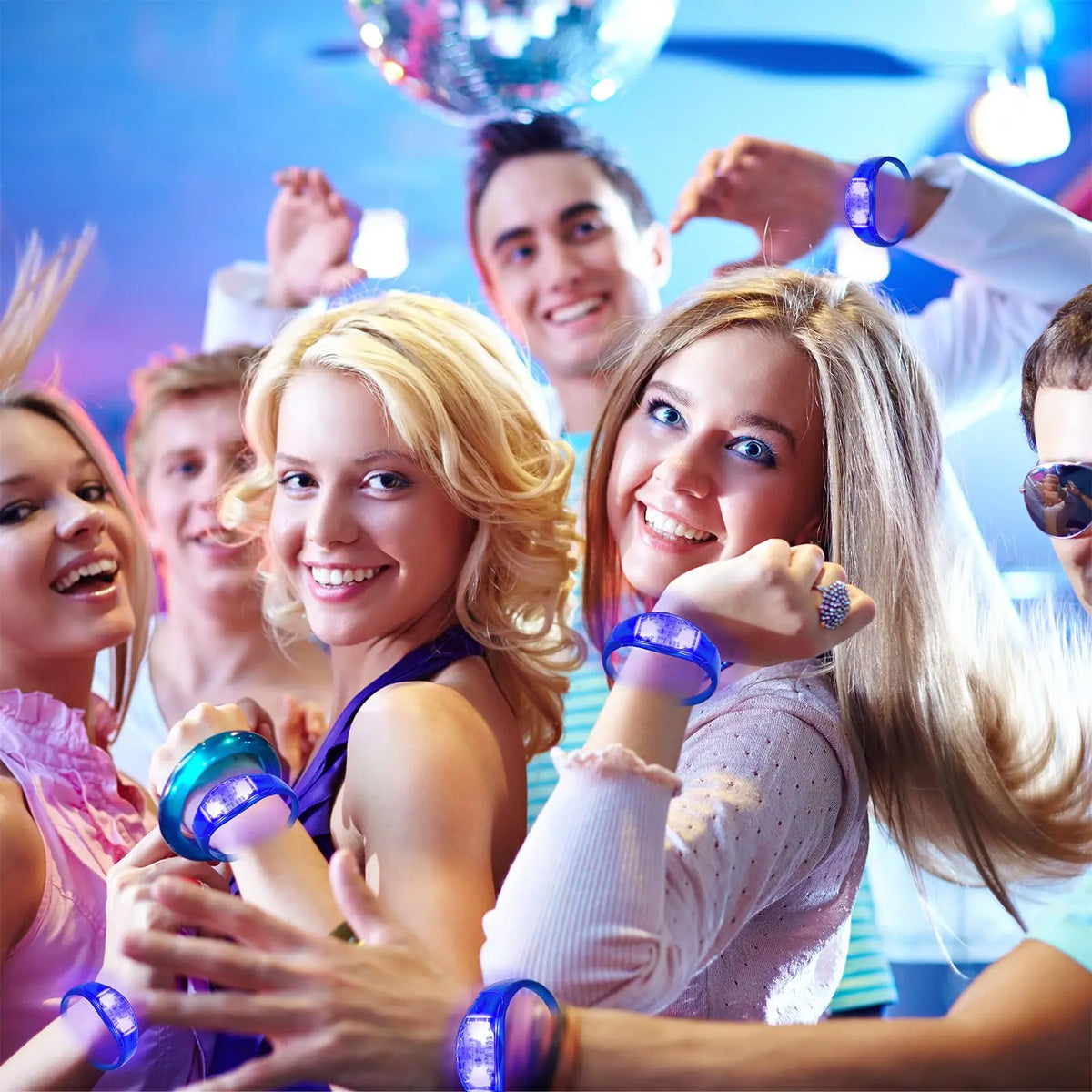 10-300PC LED Glow Bracelets Sound Activated Flashing Light Up Bracelet Luminous Bracelet for New Years Eve Music Control Concert