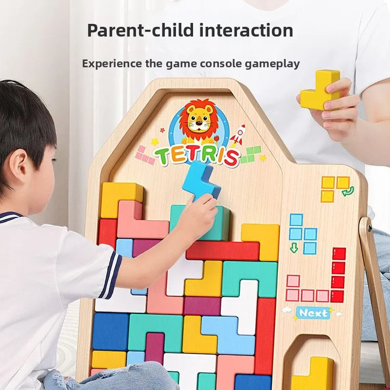 Parent-child activities of Tetris building blocks develop brain thinking and train children to think puzzles.