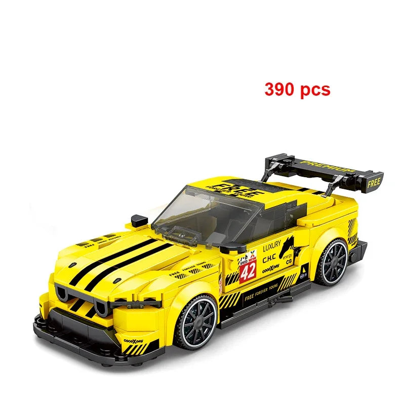 Technical Car Speed Racing Building Blocks Bricks Sets Sports Car MOC Garage City Vehicle Creative Toys For Kids