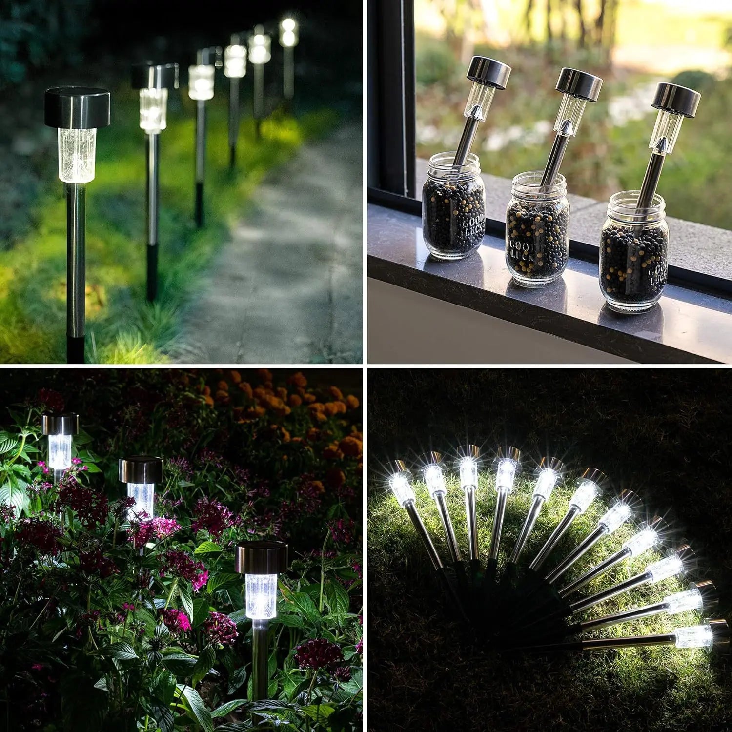 Solar Outdoor Lights New Garden Lamps Powered Landscape Path Yard Backyard Lawn Patio Decorative LED Lighting Waterproof