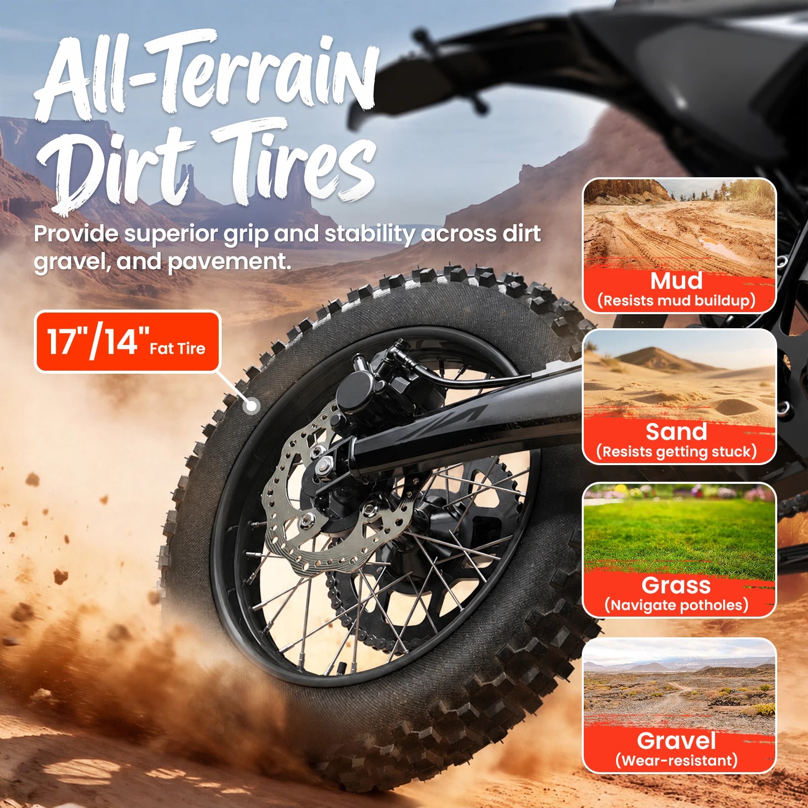 QRONGE X1 Spark L Electric Motorcycle, 4500W Peak Electric Bicycle, 60V 28.8Ah Up to 50MPH & 60 Miles Electric Dirt Bike, Full Suspension 17"/14" Off-Road Tire E-Dirt Bike for Adults Teens 1-Year Warranty
