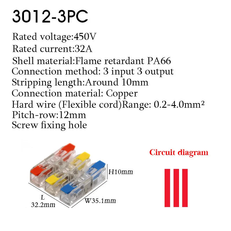 Make wiring a breeze with this compact LED wire connector terminal—quick press type, 2-12 pin screw fixing, and easy push-in design for fast electrical docking!