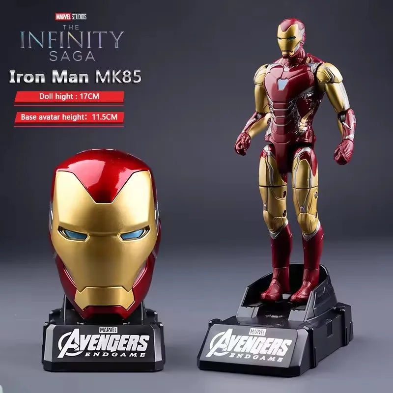 Marvel Action Figure Deformable Toy Iron Man MK3 Captain America Joints Mobility Head Shaped Statue Model Doll Toys Kids Gifts