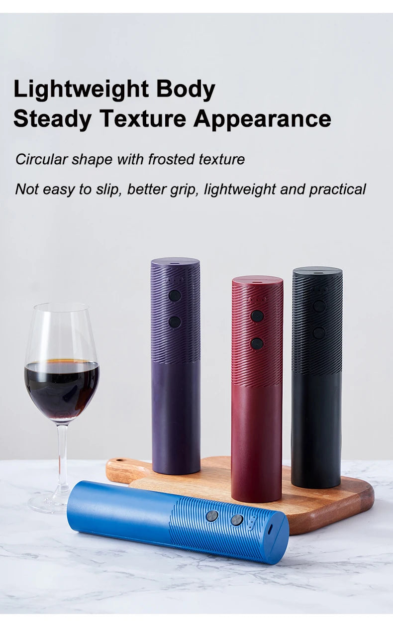 Pop open your favorite bottle effortlessly with this electric wine bottle opener—stylish, quick, and hassle-free!