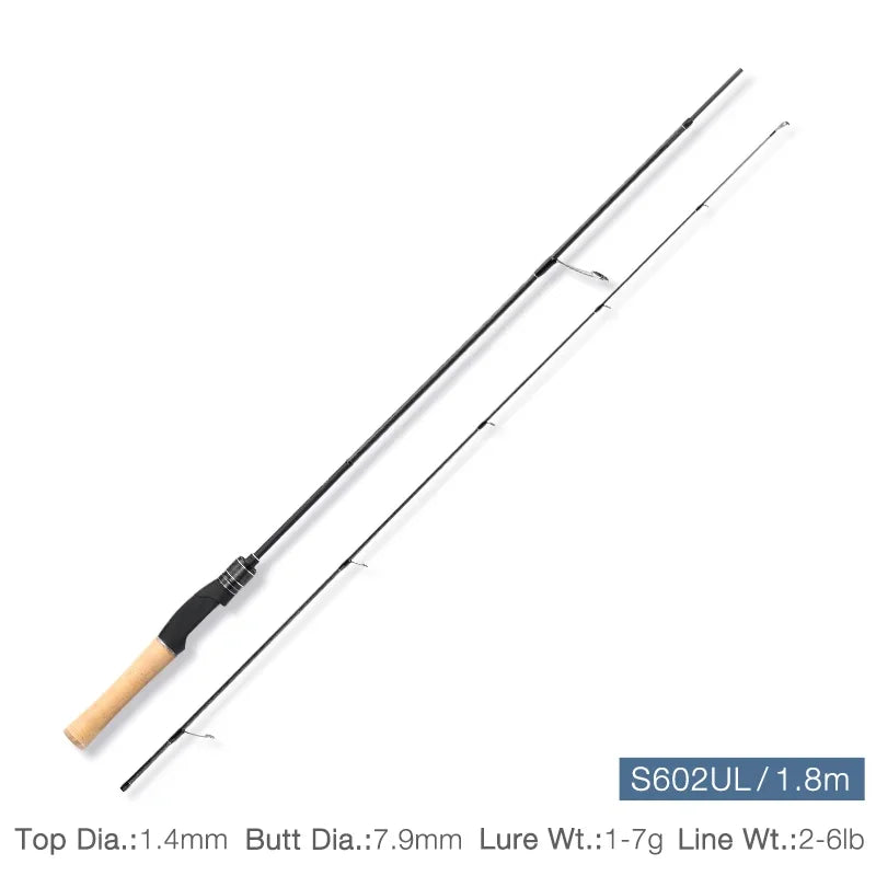 TSURINOYA DRAGON Light Game Fishing Rod 1.6m 1.8m UL Fast Action FUJI Guide Spinning Casting Carbon Rod For Trout Rochfish Bass