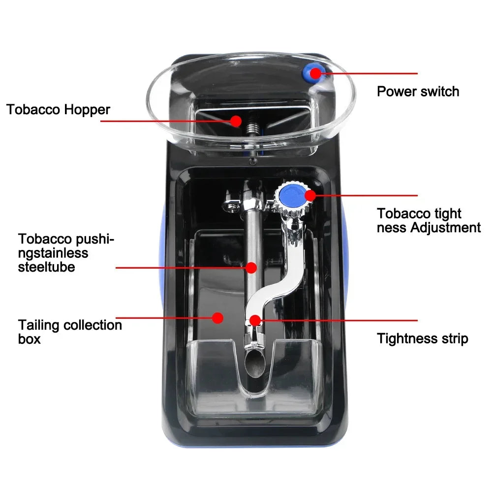1PC Cigarette Rolling Machine Tobacco Roller Smoking Accessories EU US Plug DIY Injector Maker Smoking Tool Electric Automatic