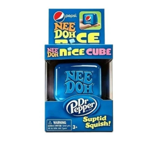 Schylling NeeDoh Nice Cube Super Squeeze Fidget Toy, Translucent Red Stress Relief Squishy Cube, BPA-Free Toy for Kids Adults
