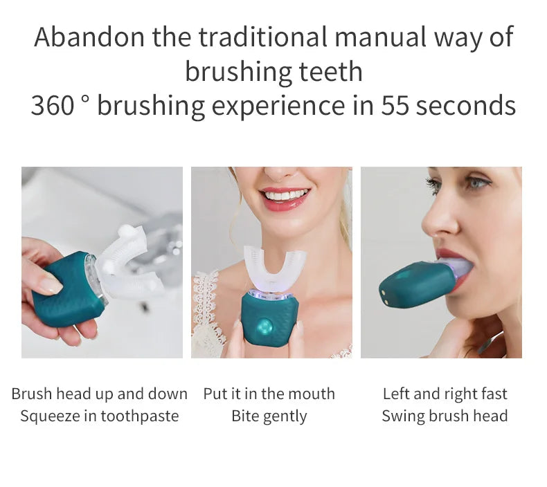Achieve a superior clean with this electric U-shaped toothbrush for adults—automatic, USB rechargeable, and designed for convenience and effective brushing!