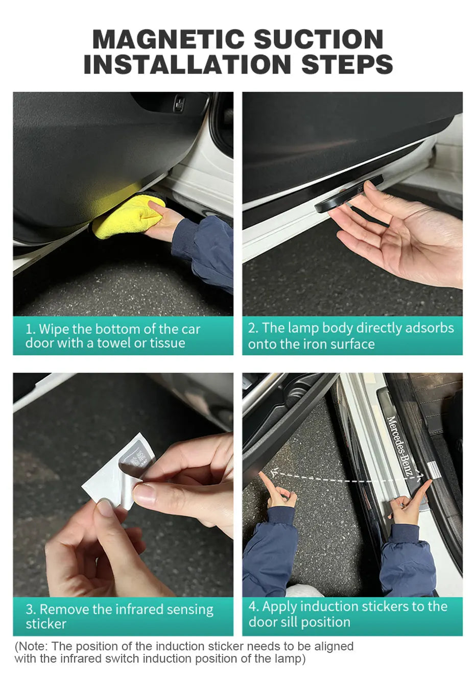 BLALION Car Door Lights LED Welcome Light Magnetic Control USB Charging Auto Open Door Safe Anti-collision Emergency Signal Lamp