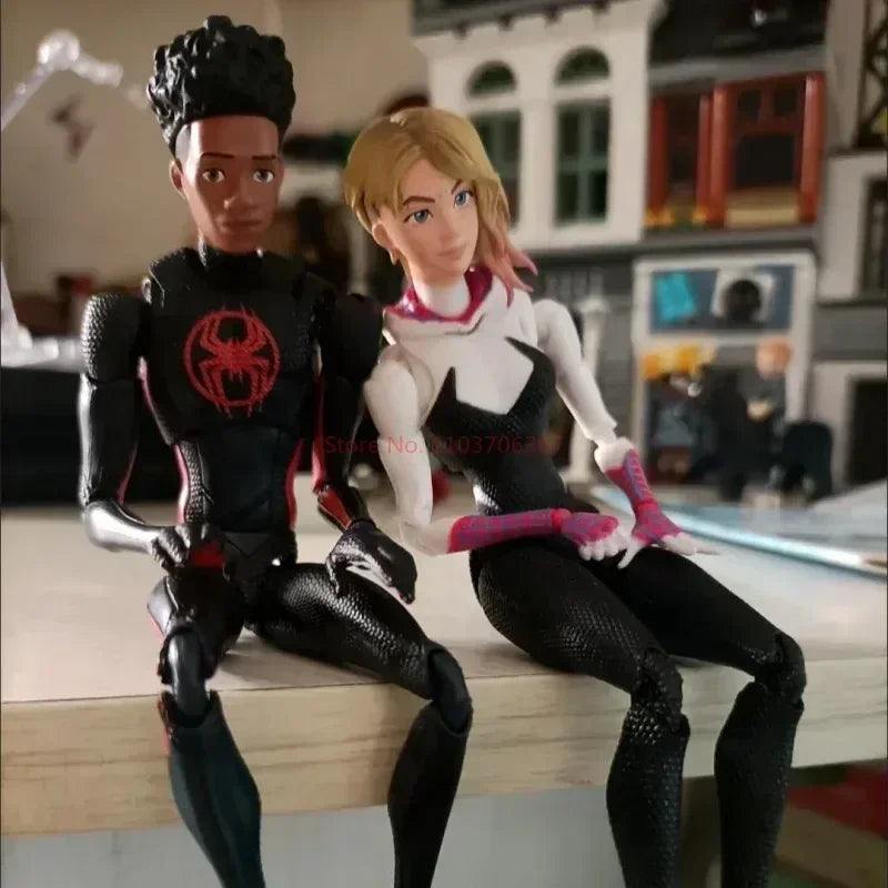 Anime Spider-man Shf Figuarts Miles Morales Gwen Action Figures Gwen Spider Woman Figurine Spiderman Figure Pvc Model Doll Toys