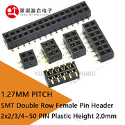 Secure your connections with this double row female pin header—featuring 2.0mm plastic height and designed as a pinheader PCB socket for reliable circuit board interfacing!