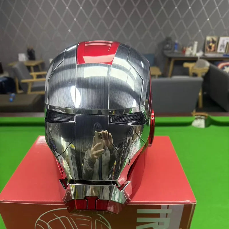 Iron Man Mk5 Helmet 1:1 Wearable Voice Control 3 Modes LED Light Jarvis Mask Open/Close Adult Cosplay Collectible Gift