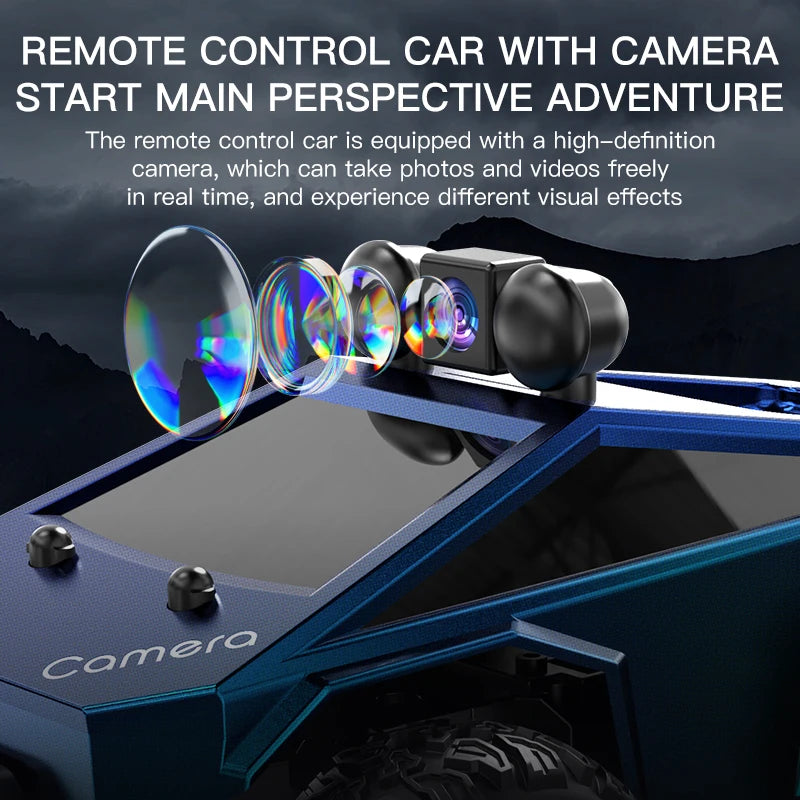 1:28 4WD Off-Road Remote Control Car with Camera, High Performance Big Foot RC Drift Racing Vehicle, Christmas Gift for Kids