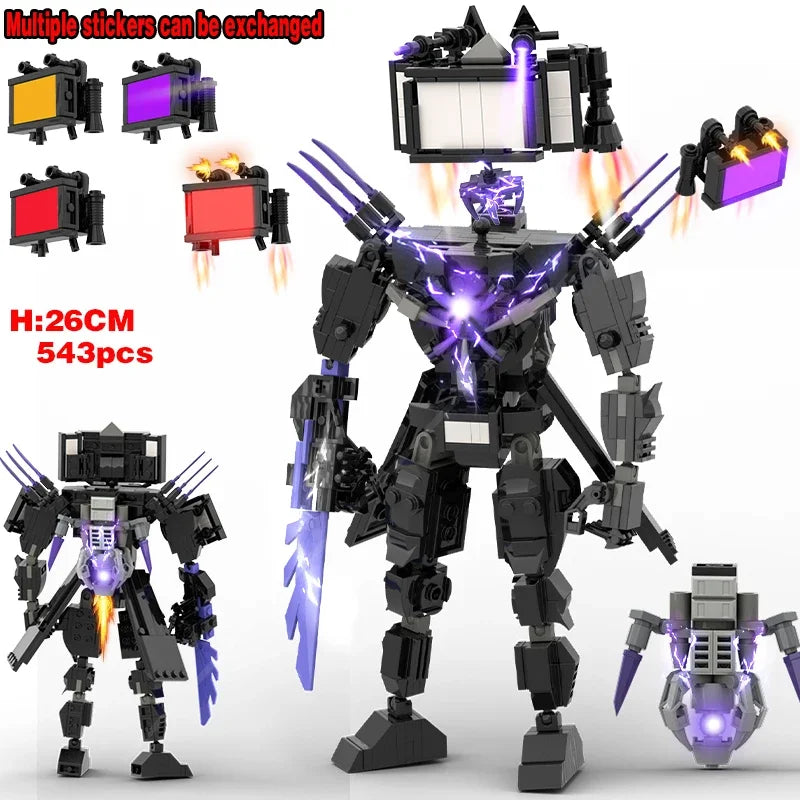 Moc Skibidi Toilet Action Figures Model Building Blocks Camerman Titan Speakerman Surveillance Man TVMan Boys Toys For Kids Gift