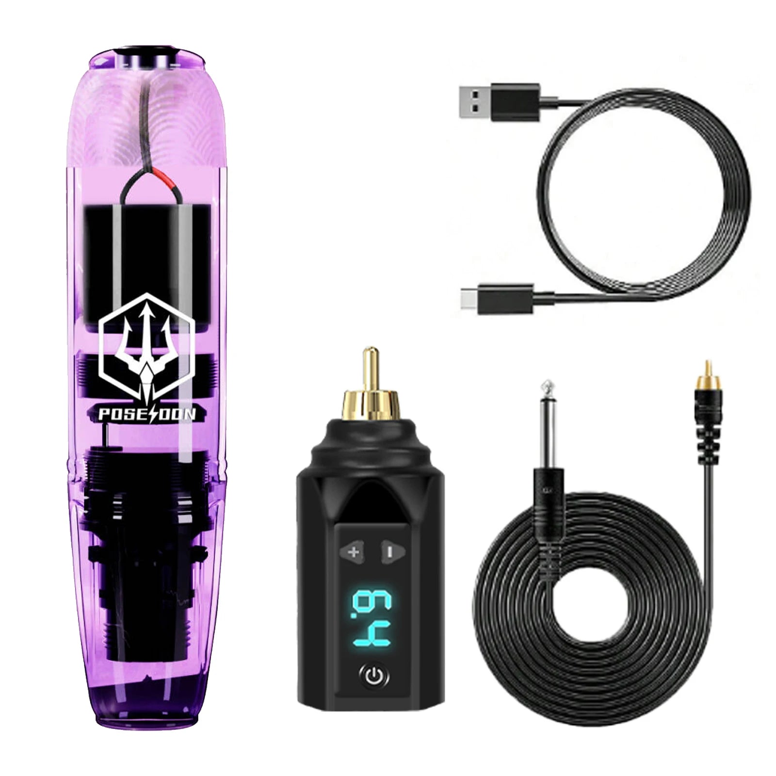 Tattoo Kit POSEIDON V5 Cool Tattoo Pen Kit For Permanent Makeup Tattoo Machine Kit Good Quality Tattoo Power Supply Tattoo Gun K