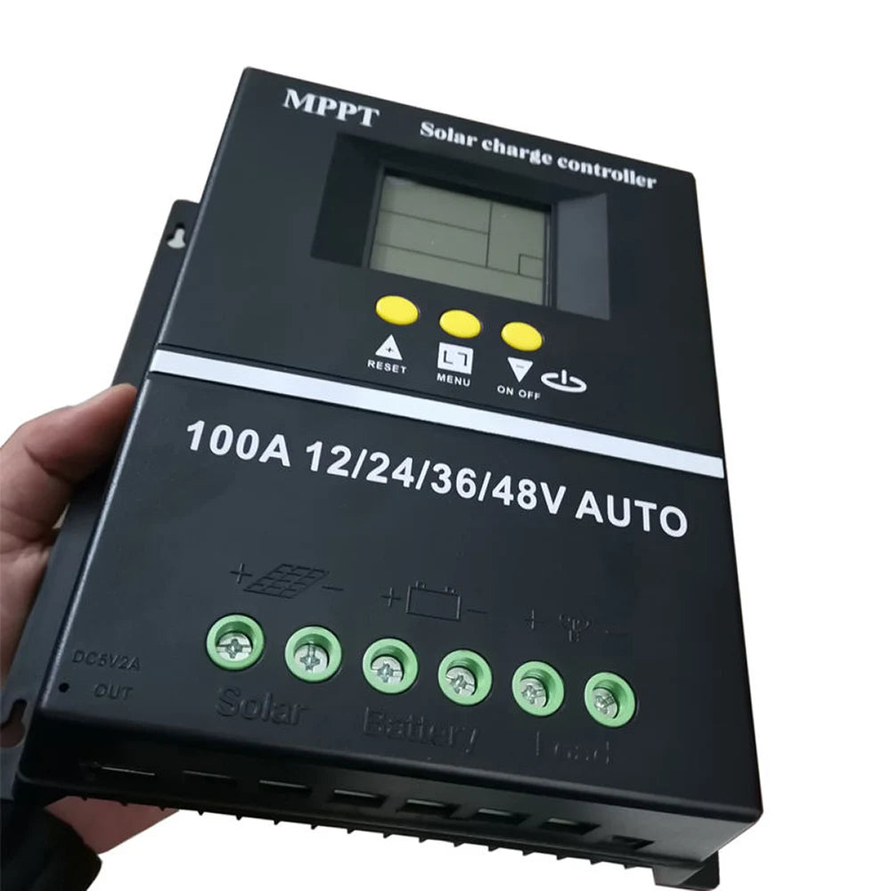 Efficiently manage your solar power system with this 100A/80A/60A MPPT/PWM solar charge controller—compatible with 12V, 24V, 36V, and 48V systems for reliable battery charging and protection.