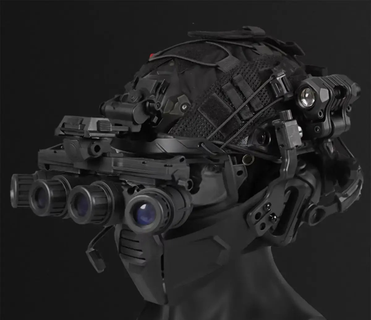 Helmet Set with Night Vision Model Sound Pickup Noise Reduction Military Headphones Tactical Flashlight Goggles Split Mask