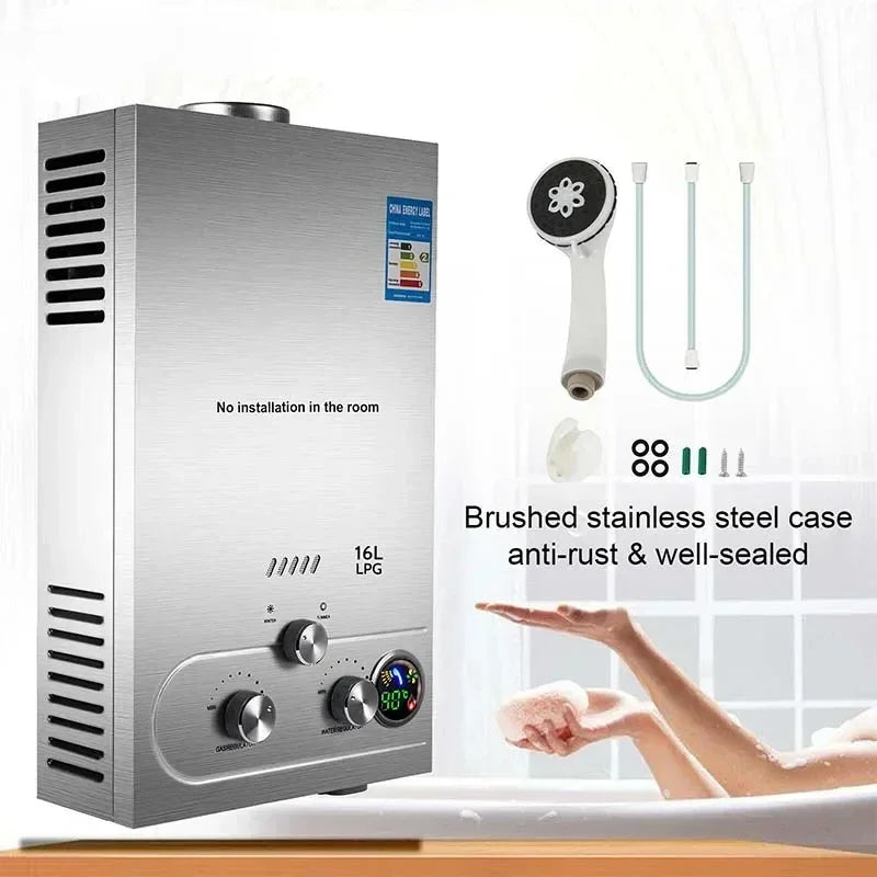 LPG LNG Hot Water Heater Instant Gas Water Heater Butane Propane Gas Boilerr 6-18L LPG Boiler Home Appliance Outdoor Heaters