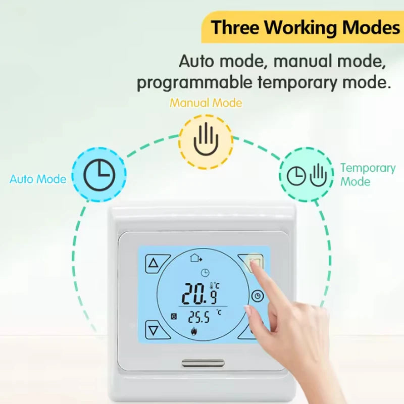 Maintain perfect comfort with this heat electric room thermostat—compatible with water and gas boilers for precise floor heating temperature control!