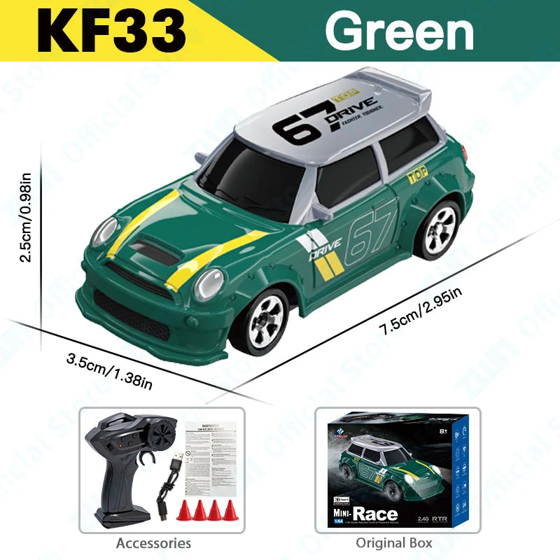 KF33 1:64 2.4G High speed Drift Rc Car 4WD Remote Control Car Four Wheel Drive Radio Controlled Mini Racing Model Boy Toy Gift