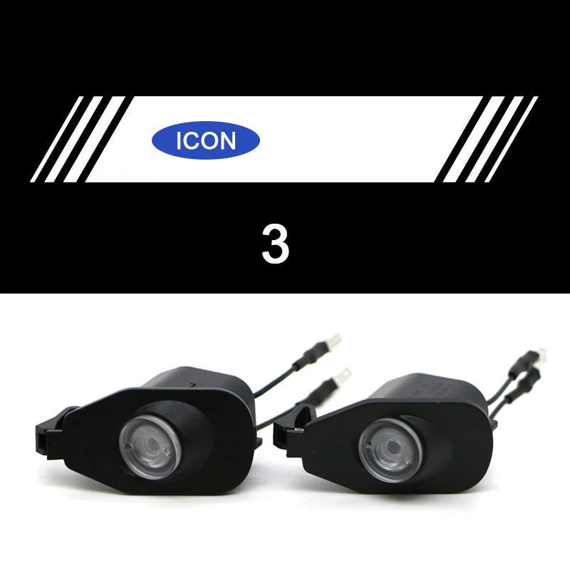 For Ford Mustang 2013-2022 Side Rearview Mirror Welcome Icon Lights HD LED Projector Ghost Shadow Lamp Modification Never Fade