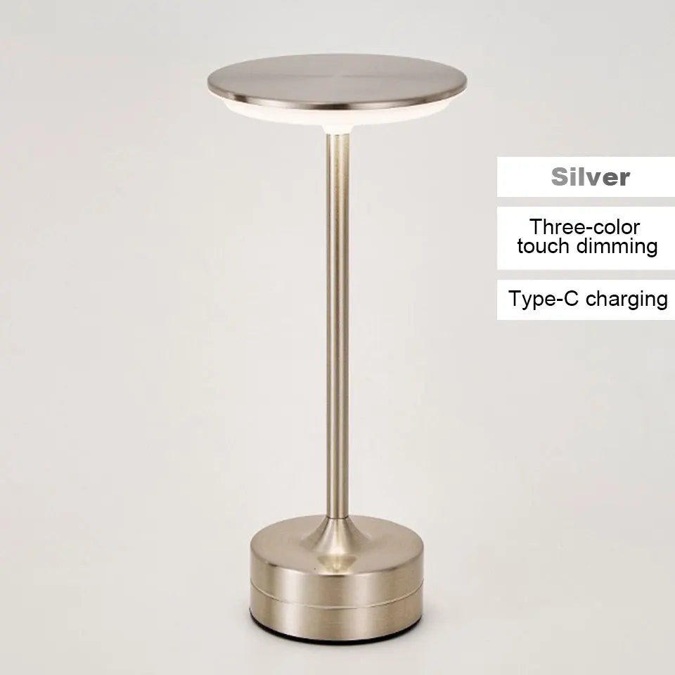 Illuminate any space with this LED touch sensor table lamp—USB rechargeable, portable, and perfect for bedrooms, restaurants, hotels, bars, and more!