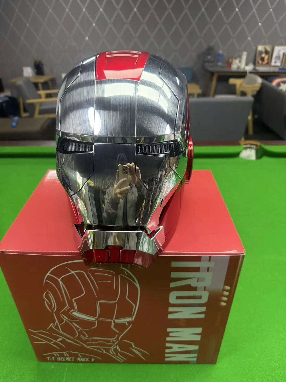 Iron Man Mk5 Helmet 1:1 Wearable Voice Control 3 Modes LED Light Jarvis Mask Open/Close Adult Cosplay Collectible Gift