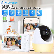 Keep an eye on your little one with this 4.3-inch video baby monitor featuring PTZ IP camera, night light, auto-tracking, and APP remote view control for convenient surveillance!