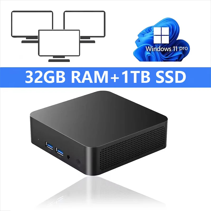 NEW Mini PC Windows 11 Pro Intel Core I9 10980HK N150 16GB 32GB RAM 1TB 2TB SSD WiFi6 Portable Gaming Computer Office PC Desktop