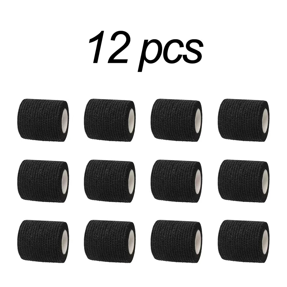 12pcs of 4.8-Meter Elastic Sports Self-Adhesive Bandages, Protecting Fingers, Ankles, Palms, and Shoulders, Knee Protection