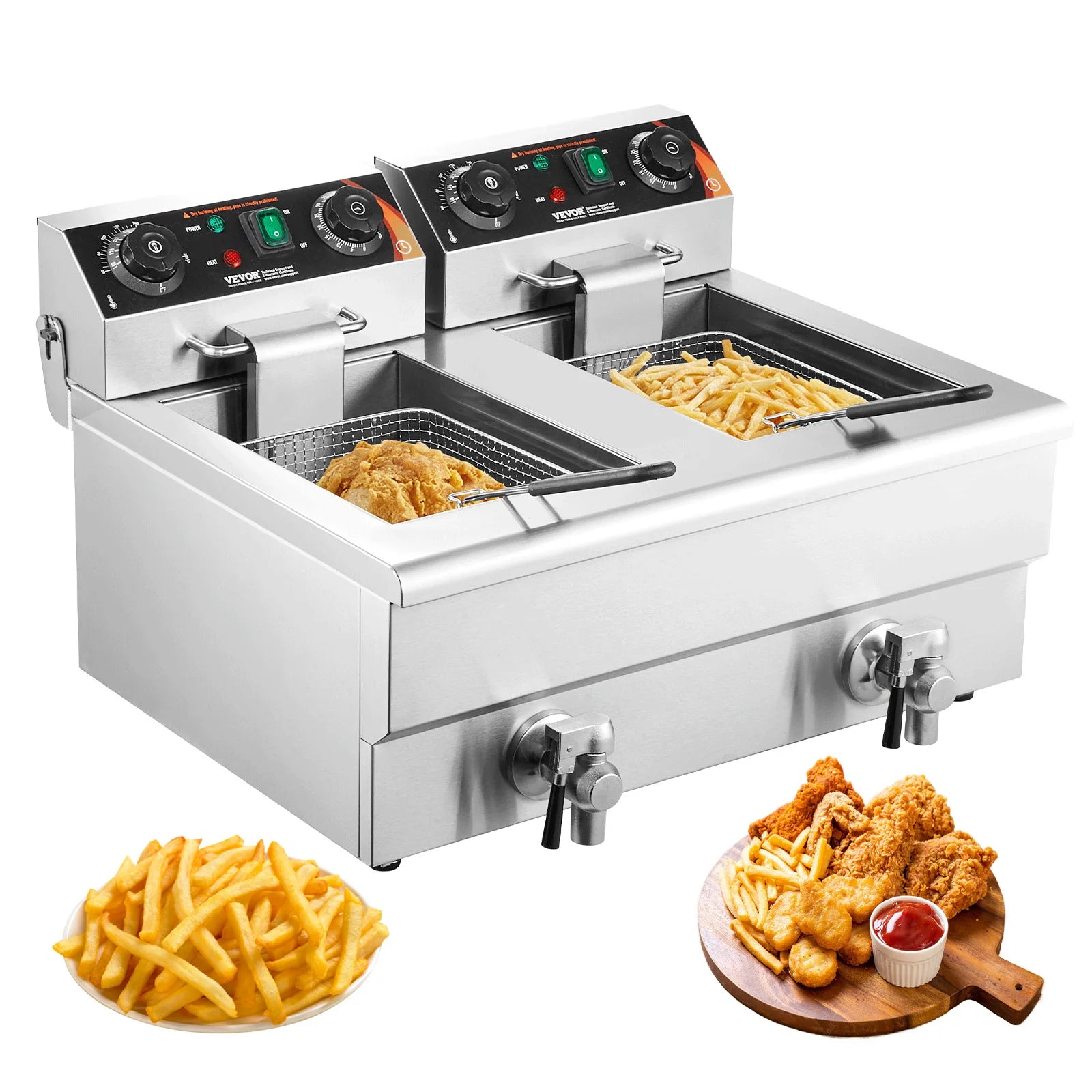 12L Electric Deep Fryer w/Dual Removable Tanks