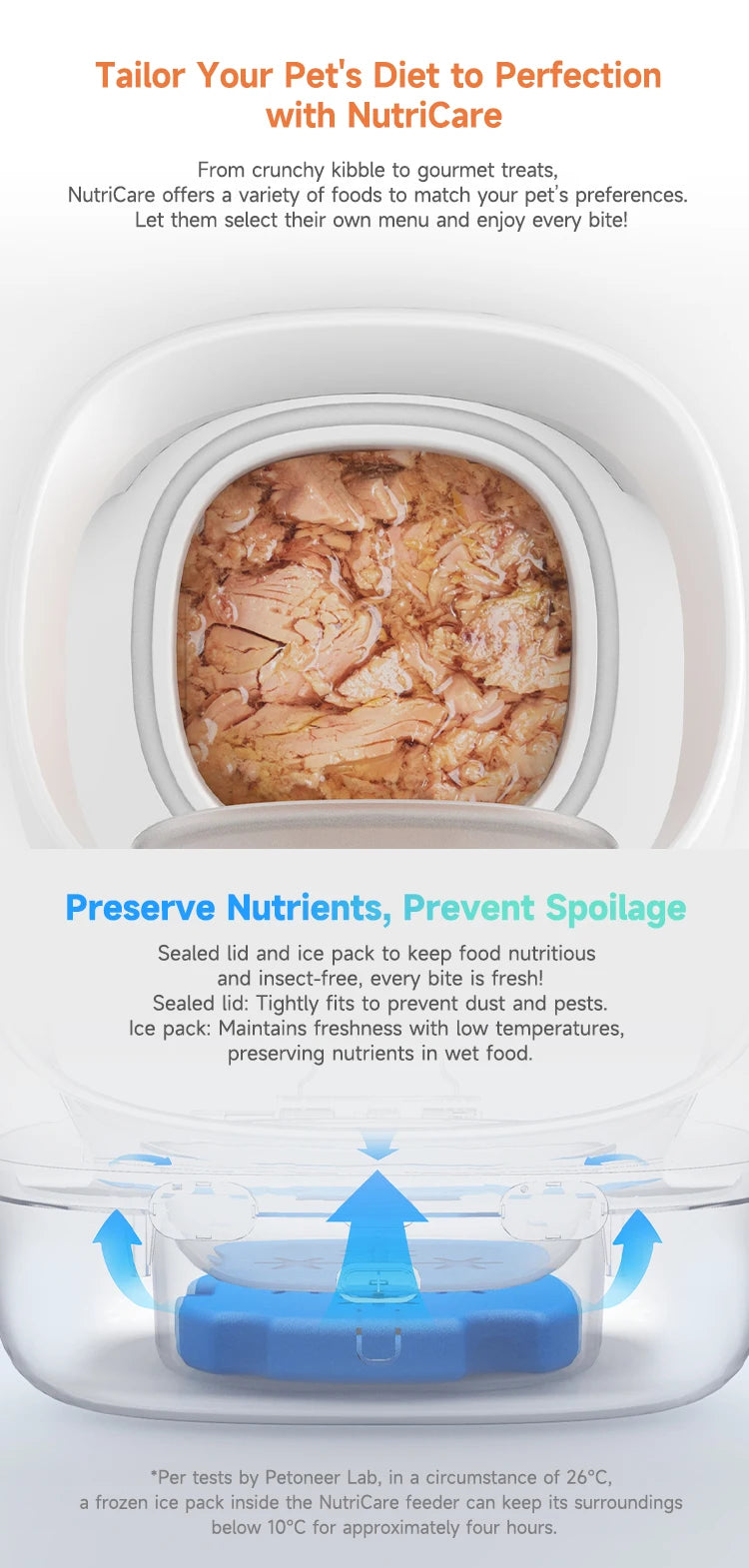 Make feeding time a breeze for multi-pet households with this global version cat and dog feeder—controlled easily with the handy app!