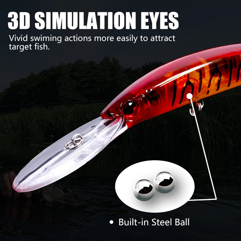 1pcs 15cm 15g  Deep Diving Jerkbait Artificial Hard Bait Fishing Wobblers Minnow Lure for Bass Pike Carp Fishing  Tackle