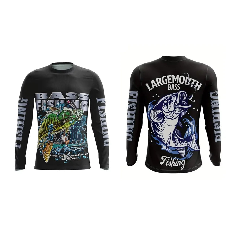 Mens Fishing Shirt Long Sleeve T-Shirt Camping Outdoor Men T-Shirt Summer Loose Fishing Graphic Sports T-Shirts for Men Clothing