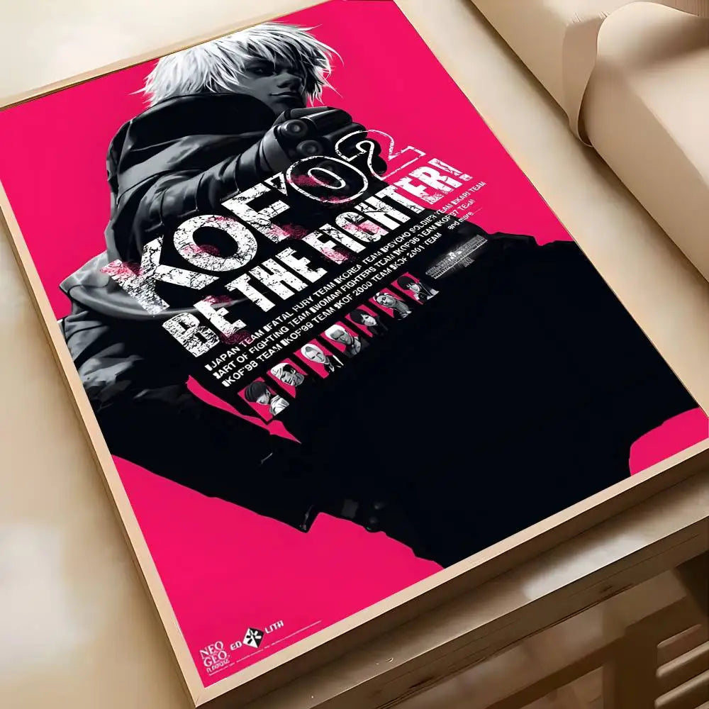 Game T-The King Of Fighters Poster High-definition Art Sticker Self Adhesive Waterproof Home Decoration