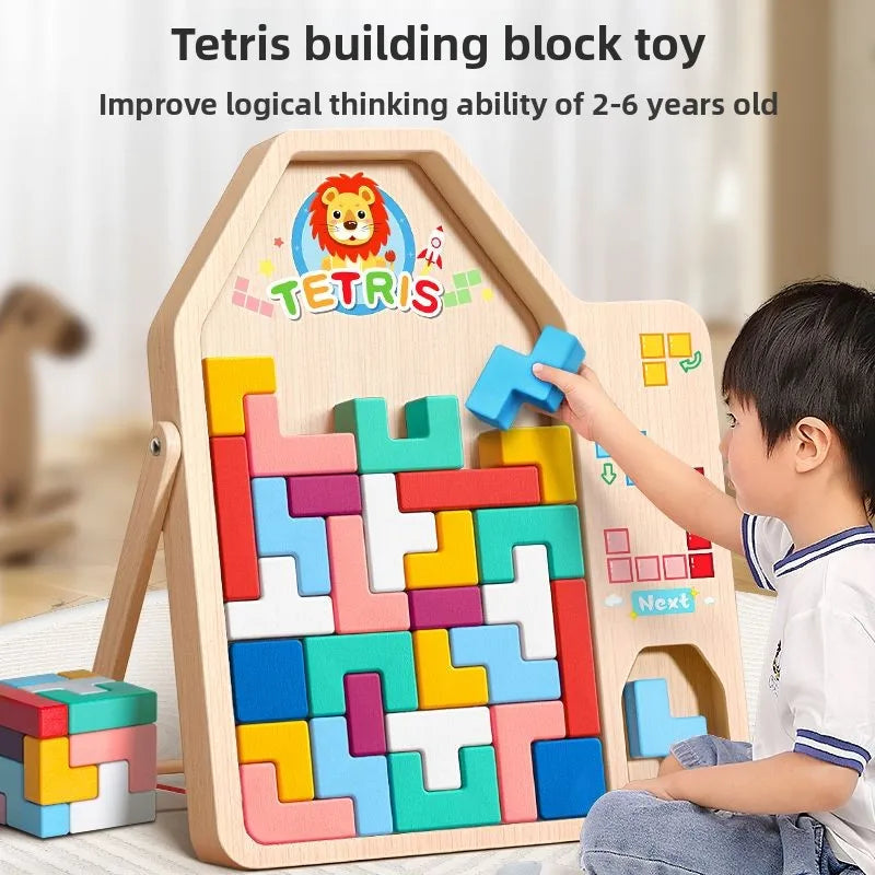 Parent-child activities of Tetris building blocks develop brain thinking and train children to think puzzles.