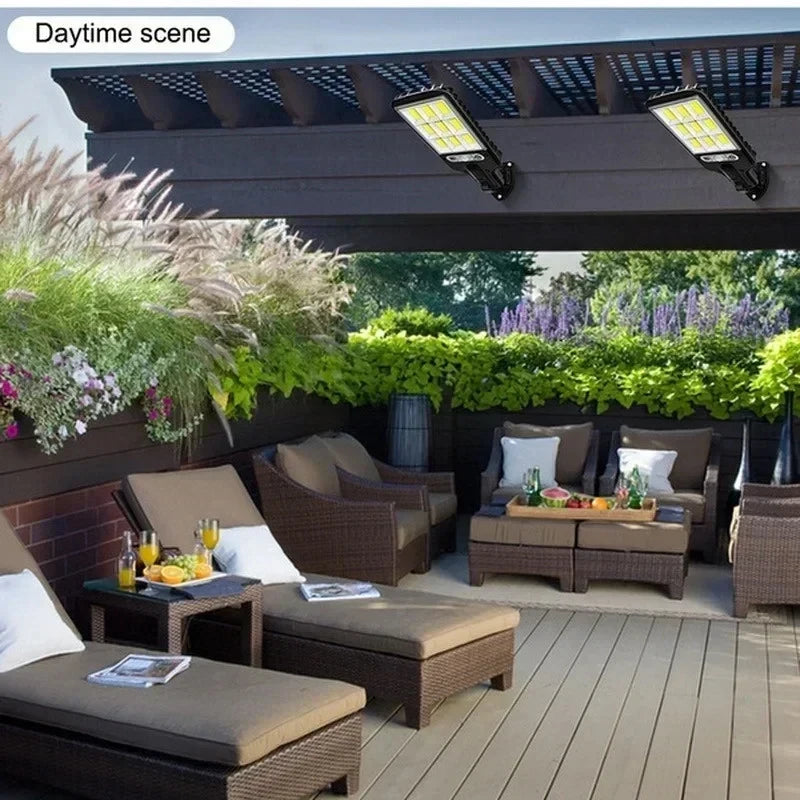 Illuminate your outdoor space with these stylish garden solar lamps. The wall-mounted lights provide a warm and inviting glow, perfect for enhancing your garden or outdoor area.