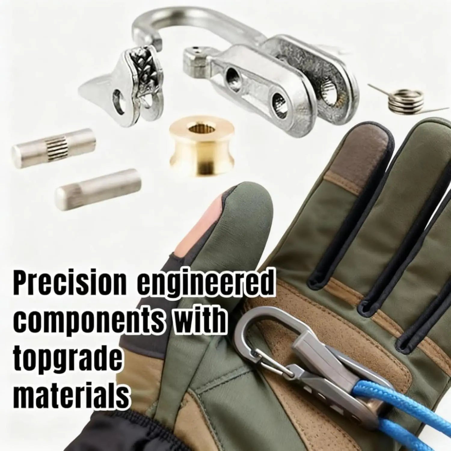 Rope Tying Tool And Tensioner with Roller Tensioner, Heavy-Duty Retractable Buckle with Accessory Rope, Suitable for Camping