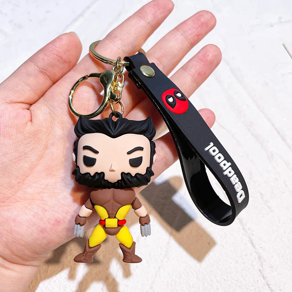 Anime Deadpool Doll Cartoon Anime Silicone Keychain Pendant Car Chain Backpack Silicone Keychain Gift for Friends