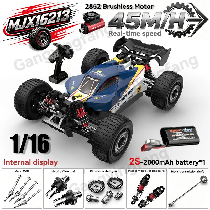 HYPER GO MJX14303 14304 1/14 Scale Brushless RC Car 2.4G Remote Control 45km/h High Speed Off-road 4WD RC Truck Hobby Toy
