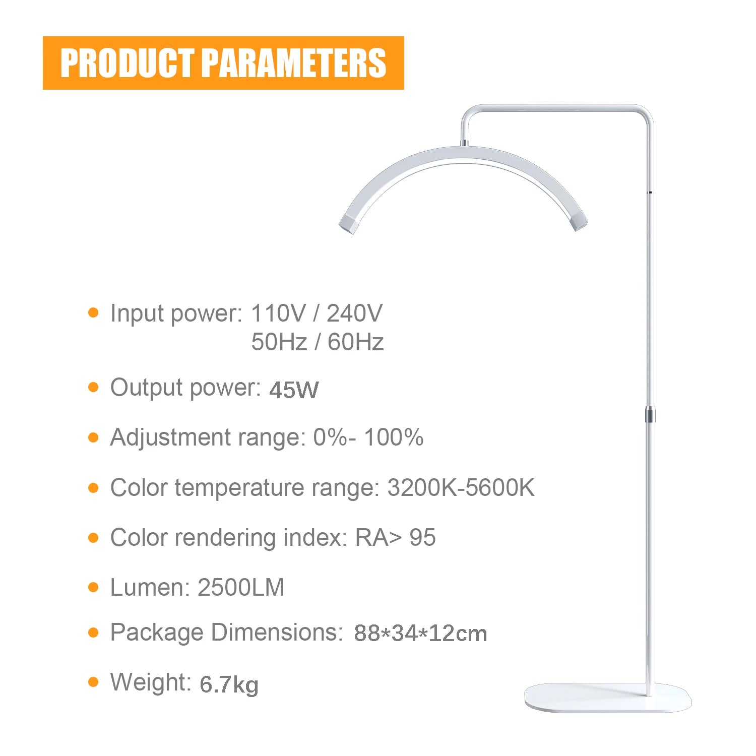 Fosoto Fashion Arc Photography Lamp LED Half-Moon Shaped Light Led Video Lash Light With For Beauty Eyelash Tattoo Makeup