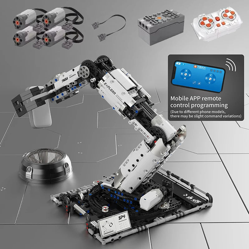 Multi-Axis mechanical Arm Programmable Building Blocks 5 in 1 robot Remote Control toys Interactive STEM Learning children gift
