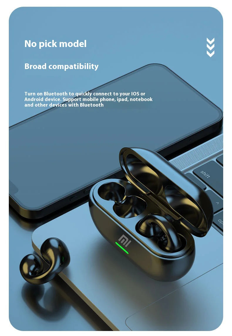 XIAOMI T7500 Bluetooth Earphones Bone Conduction Stereo Sports Life Waterproof Earphones with Microphone for Gaming and Music