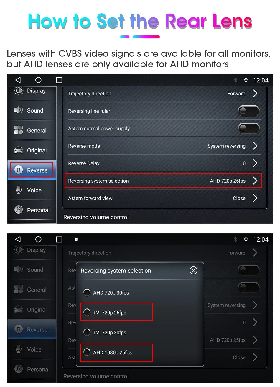 720P Camera AHD Switch CVBS Night Vision IP68 Waterproof 170° Degree Fisheye Golden Lens Full HD Vehicle Backup Rear View Camer