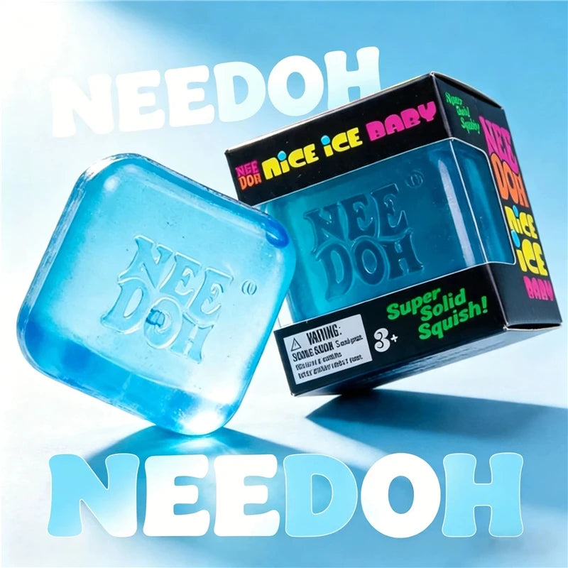 NeeDoh Nice Cube Squishy Stress Soft Stretchy Sensory Fidget Toy for Anxiety Relief ADHD Focus Stress Relief for Adults Kids