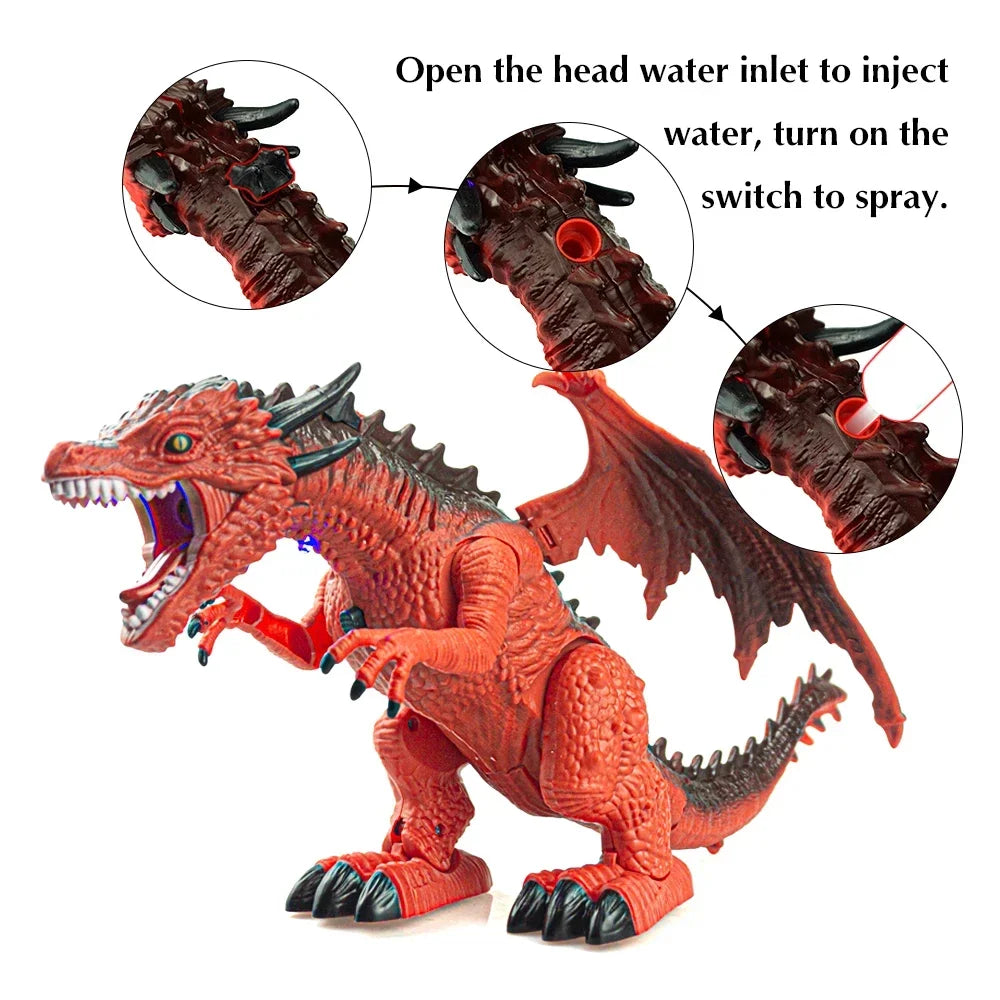 RC Animal Toy Remote Control Dinosaur Tyrannosaurus Spray Fire Sounds Music LED Light Kid Toys for Boys Children Christmas Gifts