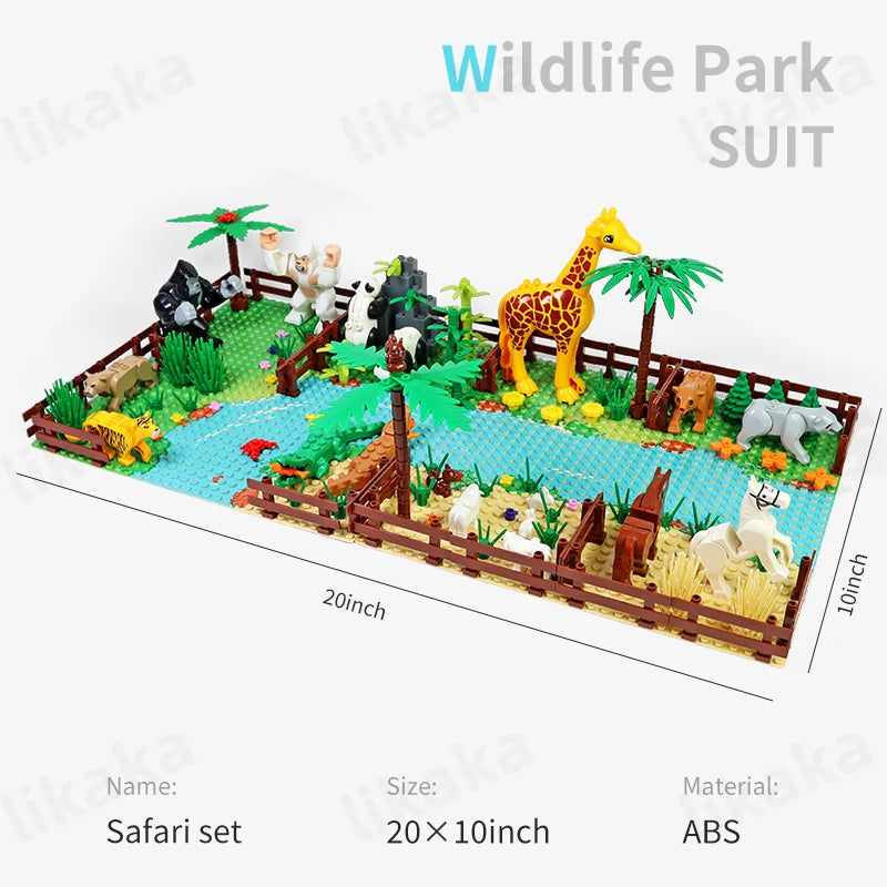 MOC Zoo Animals Building Blocks Toys Set for Kids Montessori Gift Compatible Classic Blocks City Friends Wild Animals Bricks Toy