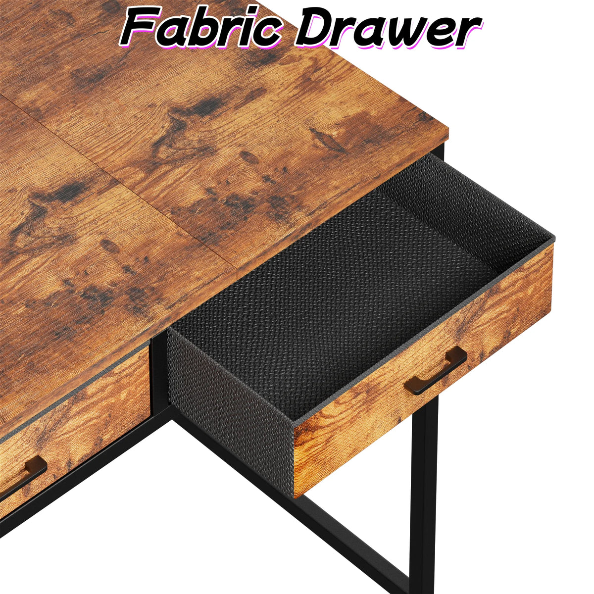 47 Inch Office Desk with Storage, Computer Desk with 6 Drawers, Wood Writing Desk for Home Office, Bedroom, Gaming, Study